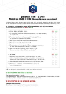 Renouvellement licences 2020/2021